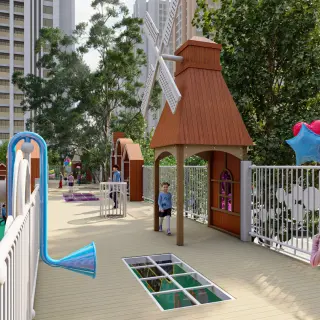 Windmill Adventure Elevated Playground - Multi-Functional Outdoor Play Structure for Dubai Residential Communities - HonPlay