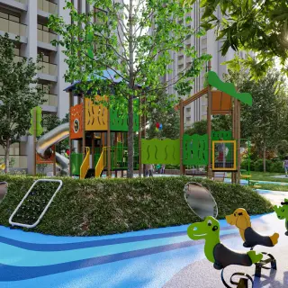 Multi-Functional Outdoor Playground Structure - Comprehensive Community Play Equipment for Singapore Residential Projects - HonPlay