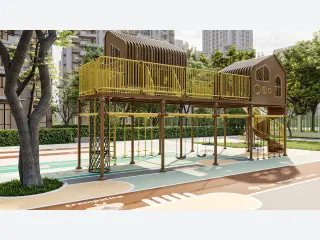 Elevated Treehouse Adventure Playground - Multi-Functional Outdoor Play Equipment — HonPlay