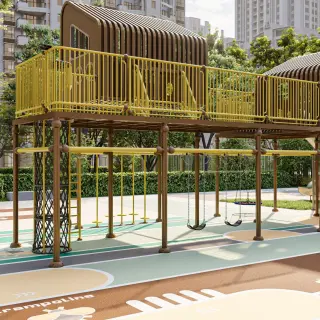 Elevated Treehouse Adventure Playground - Multi-Functional Outdoor Play Equipment for Singapore Residential Complexes - HonPlay