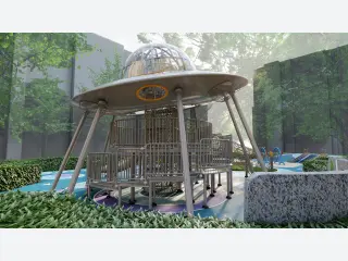 UFO Space Station Playground - Futuristic Outdoor Climbing Structure — HonPlay