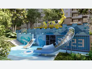 Geometric Deer Sculpture Castle Playground - Custom Outdoor Play Equipment — HonPlay