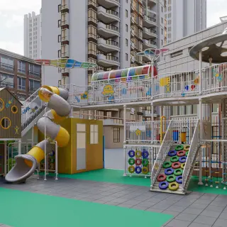 Galactic Explorer Multi-Level Playground - Space-Themed Outdoor Play Equipment for Dubai Residential Complexes - HonPlay