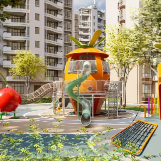 Fruit & Vegetable Theme Outdoor Playground - Custom Non-Powered Play Equipment for Singapore Residential Projects - HonPlay