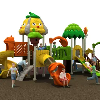 Forest & Animal Themed Outdoor Playground - Commercial Play Structure for Prague Kindergarten - HonPlay