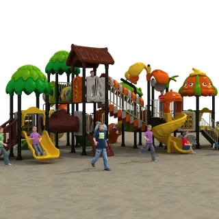 Nature-Themed Multi-Slide Outdoor Playground - Commercial Grade Play Equipment for Dubai Residential Parks - HonPlay