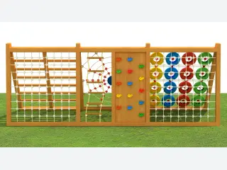 Multi-Functional Wooden Climbing Wall - Outdoor Adventure Playground Equipment — HonPlay
