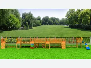 Multi-Functional Wooden Adventure Trail - Commercial Outdoor Playground Equipment — HonPlay