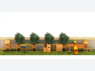 Wooden Adventure Obstacle Course - Multi-Functional Outdoor Playground — HonPlay