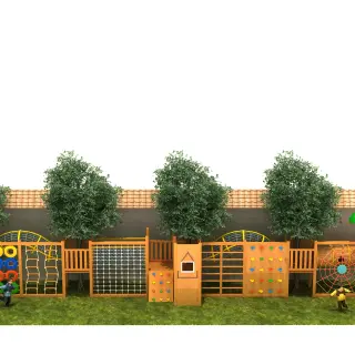 Wooden Adventure Obstacle Course - Multi-Functional Outdoor Playground for Berlin Kindergarten - HonPlay