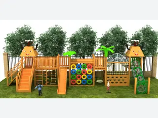 Eco-Friendly Wooden Adventure Playground - Multi-Functional Outdoor Play Equipment — HonPlay