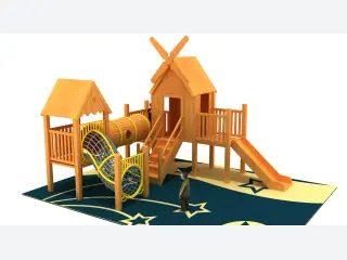 Windmill Theme Wooden Playground - Eco-Friendly Outdoor Play Structure — HonPlay