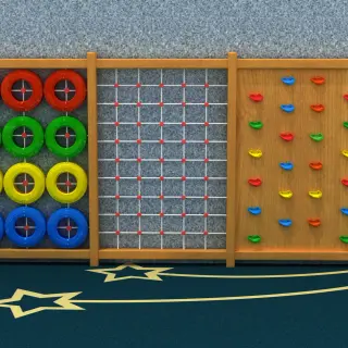 Multi-Activity Indoor Climbing Wall - Versatile Wooden Playground Equipment for Prague Kindergarten - HonPlay