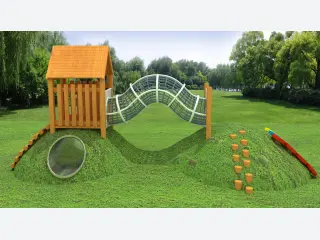 Nature-Themed Hillside Adventure Playground - Eco-Friendly Outdoor Play Equipment — HonPlay