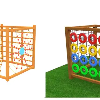 Wooden Cube Climbing Frame - Multi-Functional Outdoor Playground Equipment for Berlin Kindergarten - HonPlay