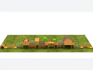 Wooden Adventure Trail Playground - Multi-Functional Outdoor Play Equipment — HonPlay