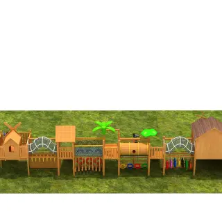 Wooden Adventure Trail Playground - Multi-Functional Outdoor Play Equipment for Prague Kindergarten - HonPlay