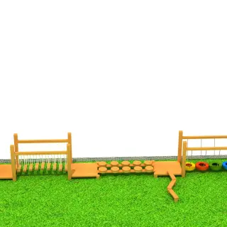 Wooden Adventure Obstacle Course - Outdoor Physical Training Equipment for Prague Kindergarten - HonPlay