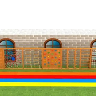 Modular Wooden Adventure Obstacle Wall - Outdoor Physical Training Equipment for Warsaw Kindergarten Playgrounds - HonPlay
