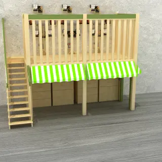 Wooden Loft Play House with Storage - Indoor Kindergarten Furniture for Berlin Daycare Centers - HonPlay