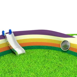 Rainbow EPDM Mound Slide - Creative Landscape Play Equipment for Berlin Public Parks - HonPlay