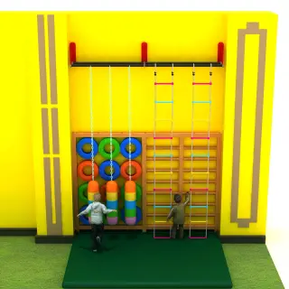Indoor Wall-Mounted Adventure Climbing Frame - Multi-Functional Physical Training Equipment for Warsaw Kindergarten - HonPlay