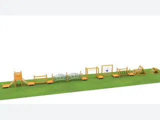 Wooden Adventure Obstacle Course - Outdoor Fitness Playground Equipment — HonPlay