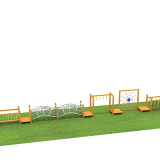 Wooden Adventure Obstacle Course - Outdoor Fitness Playground Equipment for Berlin Public Parks - HonPlay