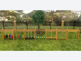Wooden Outdoor Obstacle Course - Adventure Playground Equipment — HonPlay