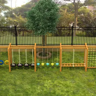Wooden Outdoor Obstacle Course - Adventure Playground Equipment for London Community Parks - HonPlay