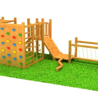 Wooden Adventure Playground Set - Outdoor Physical Training Equipment for Berlin Community Parks - HonPlay
