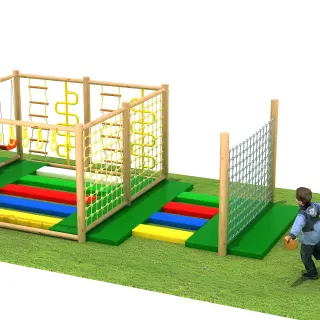 Wooden Adventure Obstacle Course - Outdoor Physical Training Equipment for Berlin Kindergarten - HonPlay