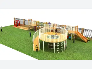 Multi-Level Wooden Adventure Playground - Outdoor Physical Training Equipment — HonPlay