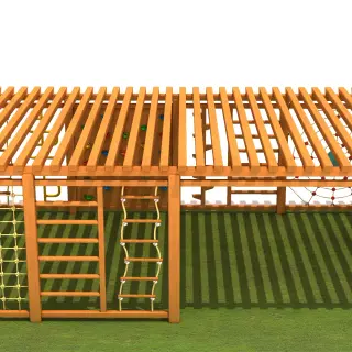 Wooden Outdoor Climbing Pergola - Multi-Functional Physical Training Equipment for Berlin Community Parks - HonPlay