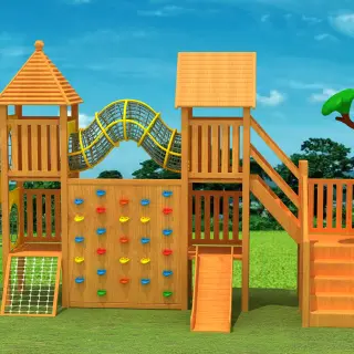 Adventure Wood Series Playground - Eco-Friendly Outdoor Play Equipment for Prague Kindergarten Projects - HonPlay