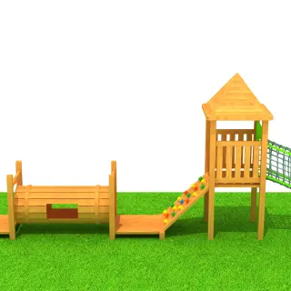 Wooden Adventure Obstacle Course - Outdoor Physical Training Equipment for Berlin Kindergarten - HonPlay