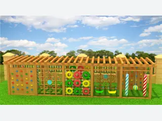 Multi-Functional Outdoor Wooden Climbing Wall - Adventure Play Equipment — HonPlay