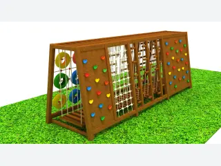 Multi-Functional Wooden Climbing Frame - Outdoor Obstacle Course for Kindergarten Playgrounds — HonPlay
