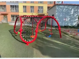 Red Spider Climbing Net Frame with Swings - Commercial Outdoor Playground Equipment — HonPlay