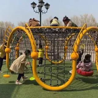 Circular Rope Climbing Frame with Tire Swing - Outdoor Playground Equipment for Warsaw Residential Parks - HonPlay