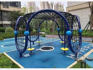 Arched Rope Climbing Frame with Nest Swing - Commercial Outdoor Playground Equipment — HonPlay