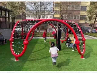 Arched Rope Climbing Frame with Swing - Commercial Outdoor Playground Equipment — HonPlay
