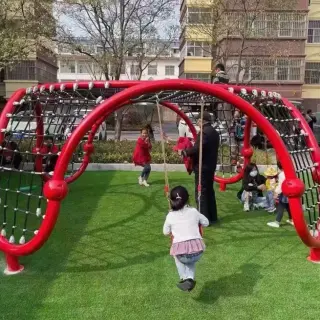 Arched Rope Climbing Frame with Swing - Commercial Outdoor Playground Equipment for Singapore Residential Parks - HonPlay