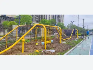 Outdoor Yellow Climbing Net Frame - Multi-functional Playground Equipment — HonPlay