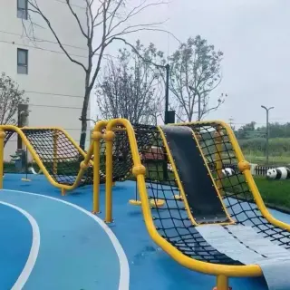 Yellow Wave Rope Climber - Outdoor Adventure Playground Equipment for Singapore Residential Parks - HonPlay