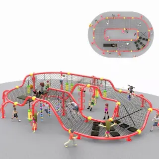 Adventure Red Rope Climbing Course - Commercial Outdoor Playground Equipment for Berlin Public Parks - HonPlay