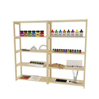 Wooden Art Supply Storage Shelf - Educational Furniture for Kindergarten and Daycare Centers in Europe - HonPlay