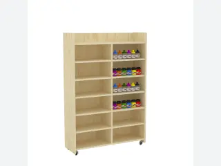Mobile Wooden Art Supply Storage Cabinet - Versatile Classroom Organizer — HonPlay