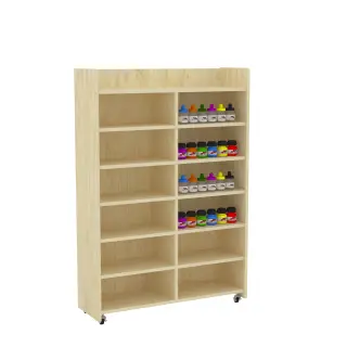 Mobile Wooden Art Supply Storage Cabinet - Versatile Classroom Organizer for Berlin Kindergarten - HonPlay