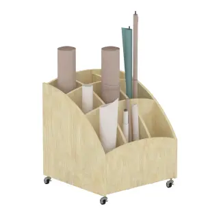 Mobile Wooden Roll Storage Cart - Educational Art Supply Organizer for Berlin Kindergarten - HonPlay